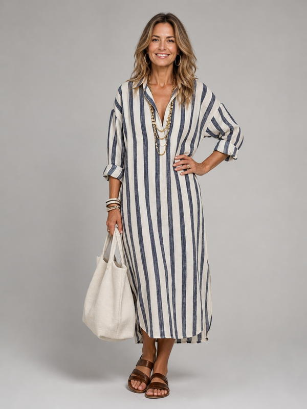Alina | Vestito midi a righe