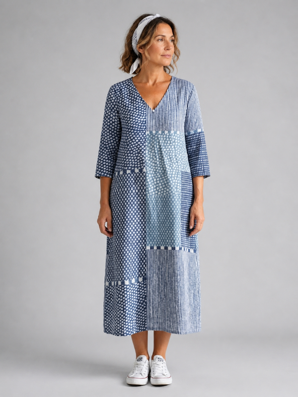 Doris | Abito midi patchwork