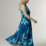 Sylin | Vestito Midi con Collo Halter Arricciato