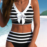 Bloom | Bikini a righe con vita alta