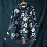 Alessia™ | Blusa in Lino Senza Tempo con Motivo