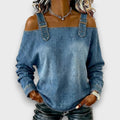 Elama – Top in Denim con Spalle Scoperte