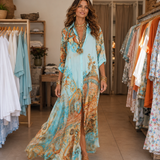 Liane | Abito maxy floreale con bottoni