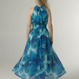 Sylin | Vestito Midi con Collo Halter Arricciato