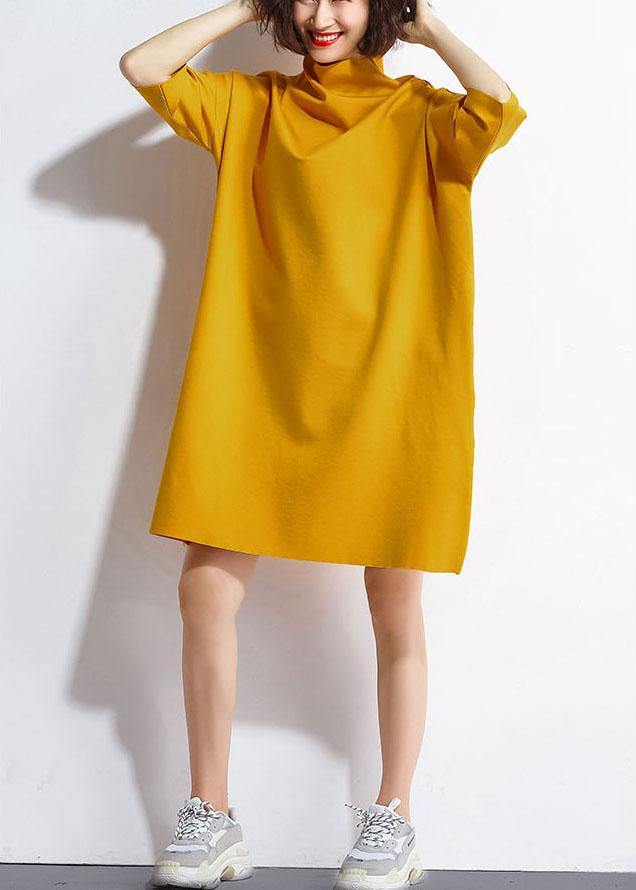 Casual Yellow Pockets Summer Half Sleeve Maxi Dresses