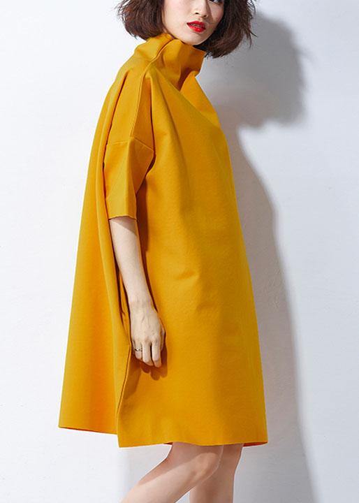 Casual Yellow Pockets Summer Half Sleeve Maxi Dresses