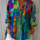 Catalina | Blusa Button-Up Artistica e Vivace