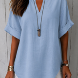 Emma™ – Blusa Casual Semplice a Manica Corta