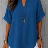 Emma™ – Blusa Casual Semplice a Manica Corta