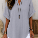 Emma™ – Blusa Casual Semplice a Manica Corta