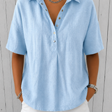 Ava | Blusa con Collo e Dettagli a Bottone