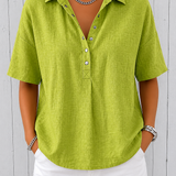 Ava | Blusa con Collo e Dettagli a Bottone