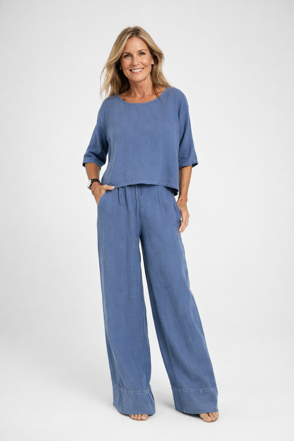 Susana | Top and wide leg pants set