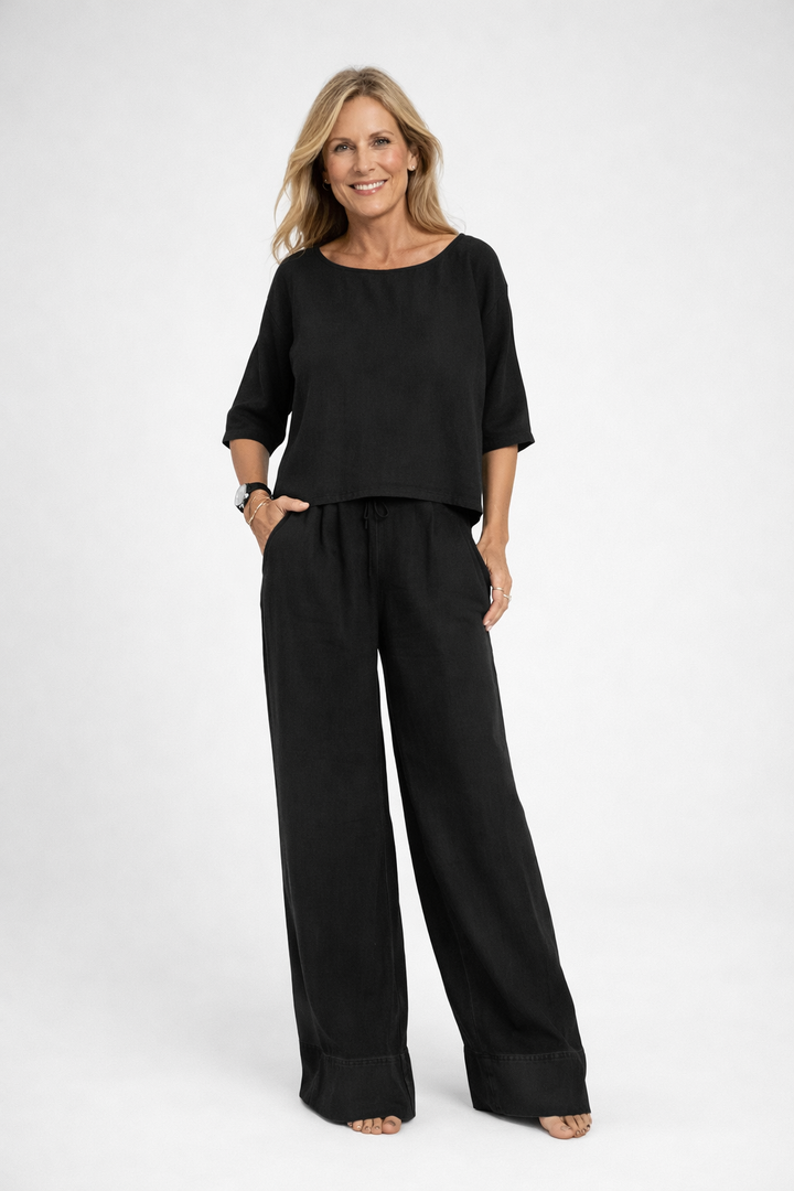 Susana | Top and wide leg pants set