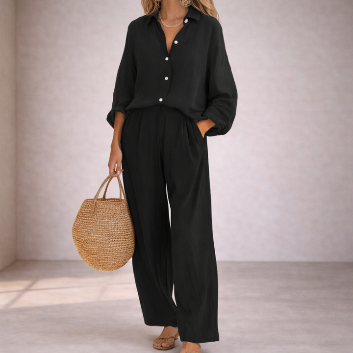Miracle | Button shirt and wide leg pants set