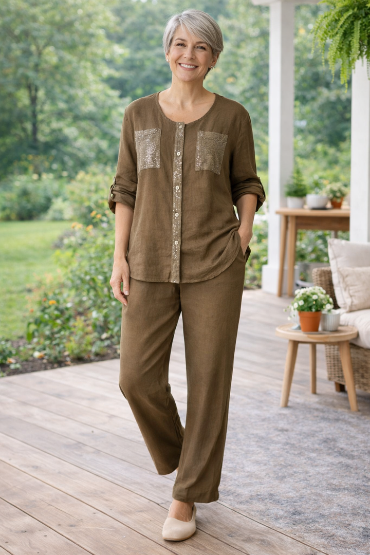 Marzia | Button shirt and pants set