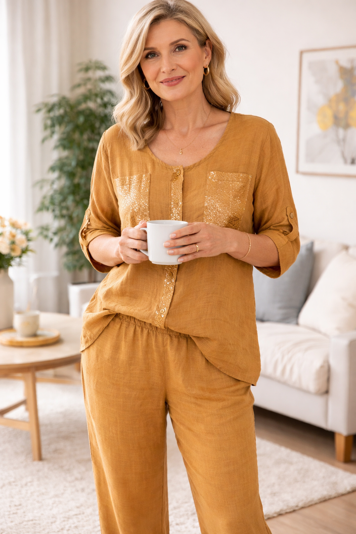 Marzia | Button shirt and pants set