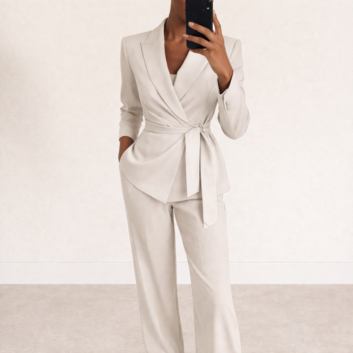Bethany | Wrap blazer and pants set