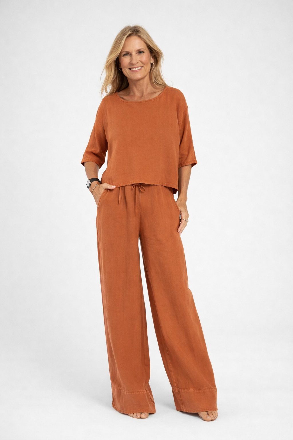 Susana | Top and wide leg pants set
