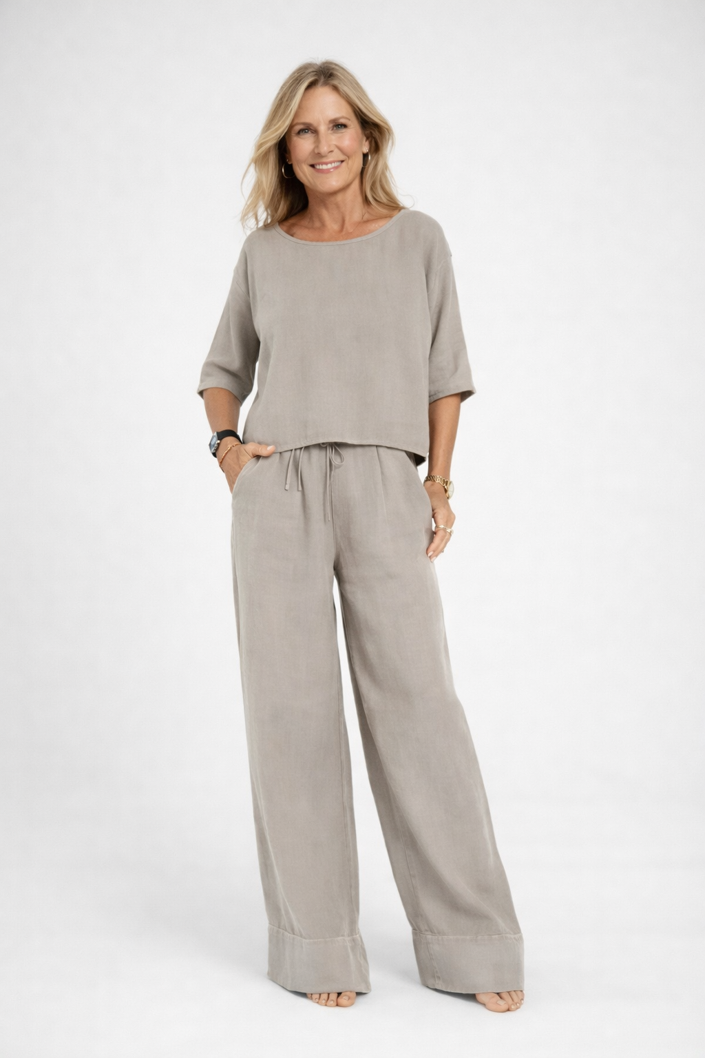 Susana | Top and wide leg pants set