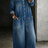 Stephanie | Tuta in Denim con Spalle Scoperte