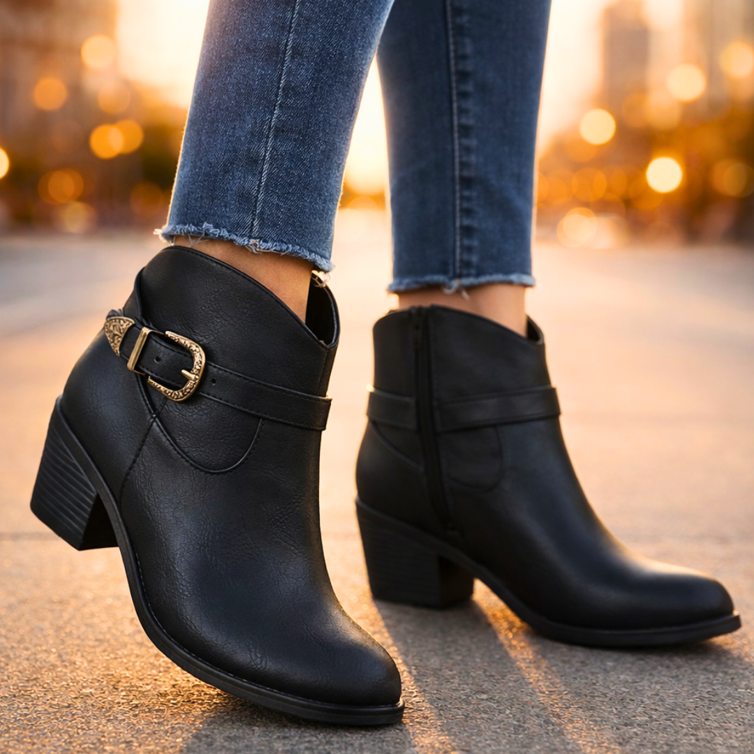 Darcy West Leather Ankle Boots