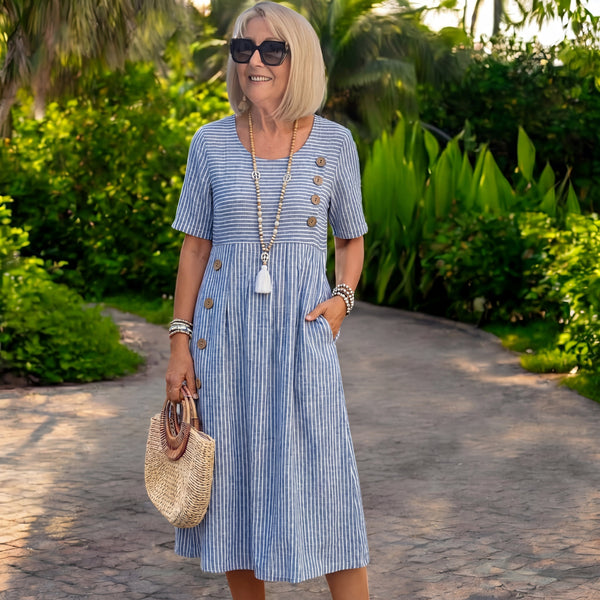 Julia | Vestito midi a righe