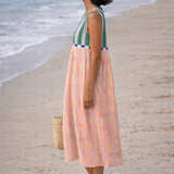 Lilia | Vestito midi a righe pastello