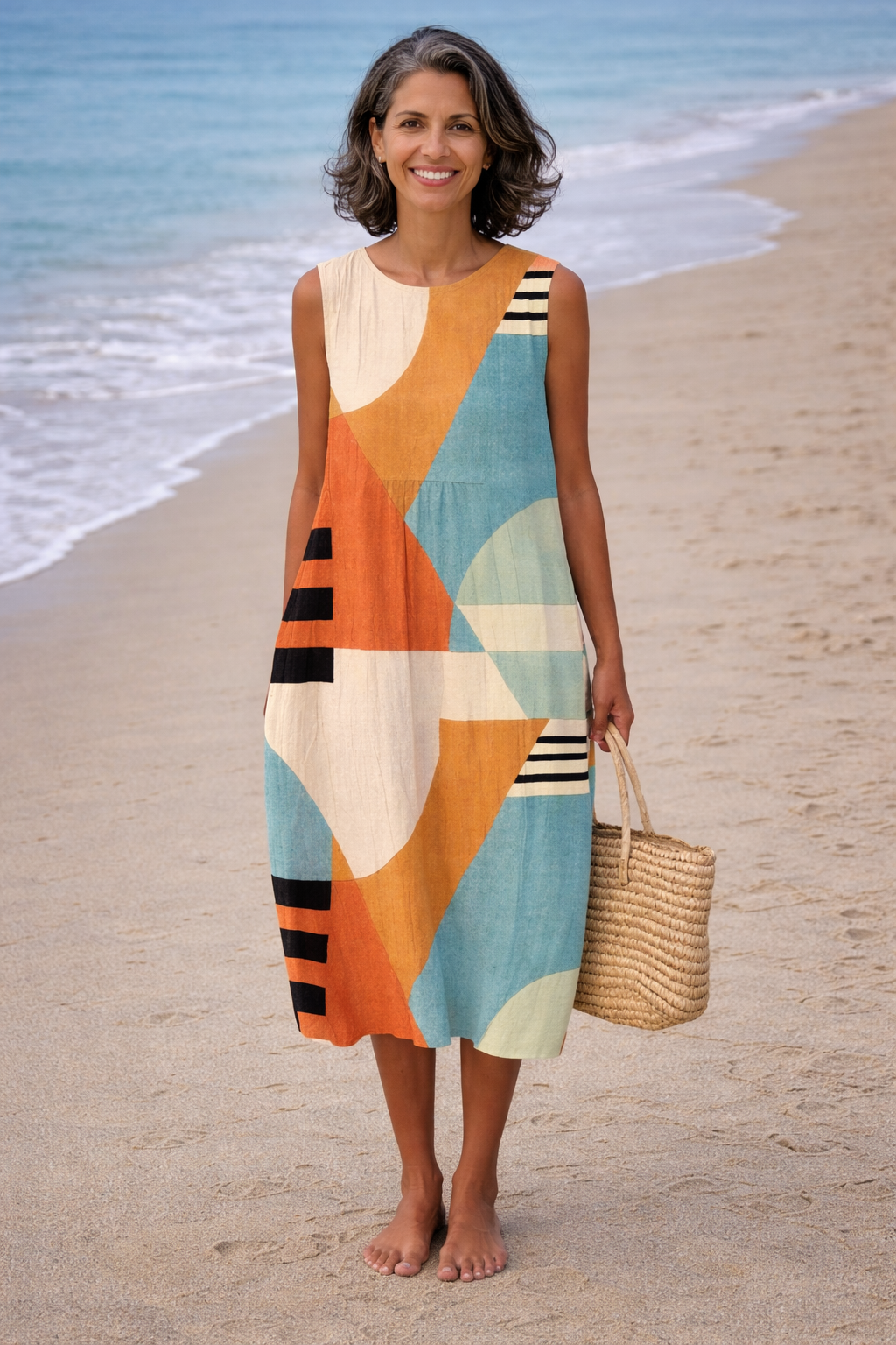 Iris | Vestito Midi Geometrico