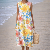 Ella | Vestito midi con fiori pastello
