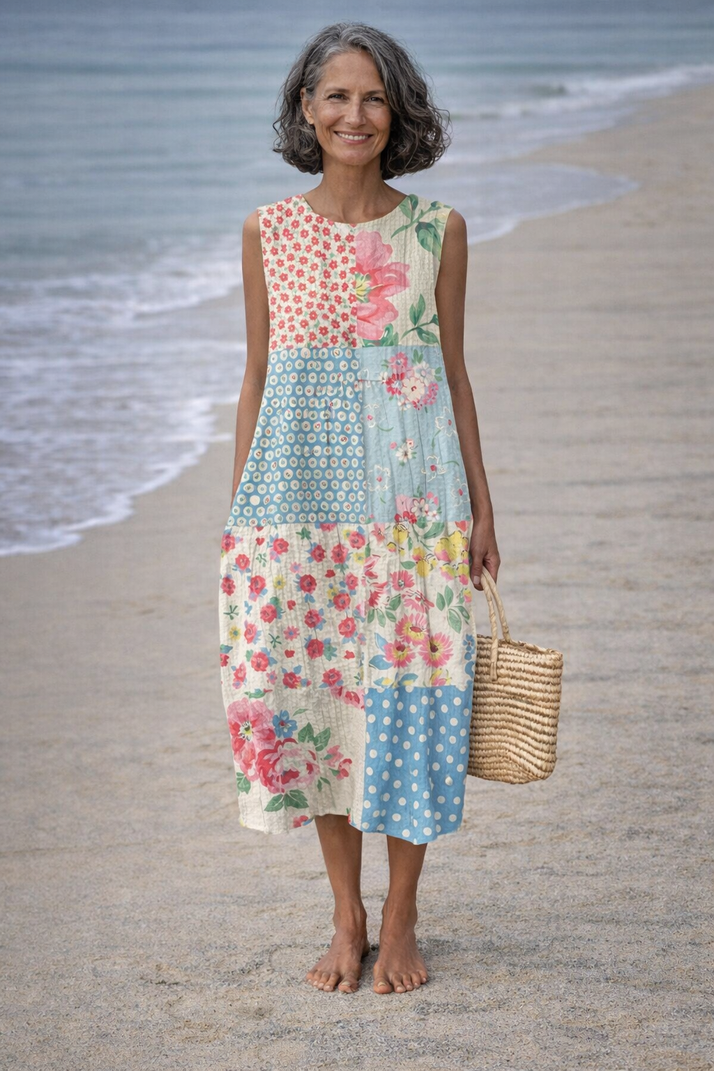 Valeria| Vestito Midi Patchwork