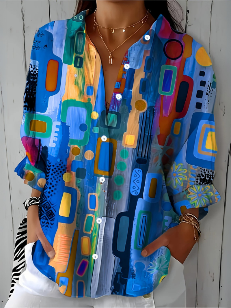 Catalina | Blusa Button-Up Artistica e Vivace