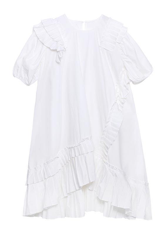 Plus Size Black Puff Sleeve asymmetrical design Ankle Dress Summer