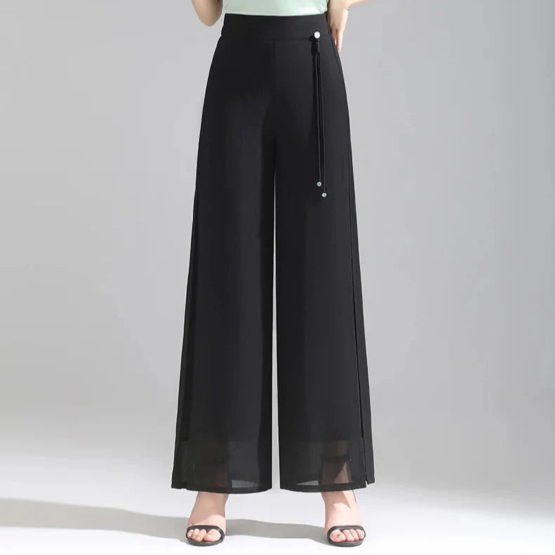 Olivia Chiffon Wide-Leg Pants