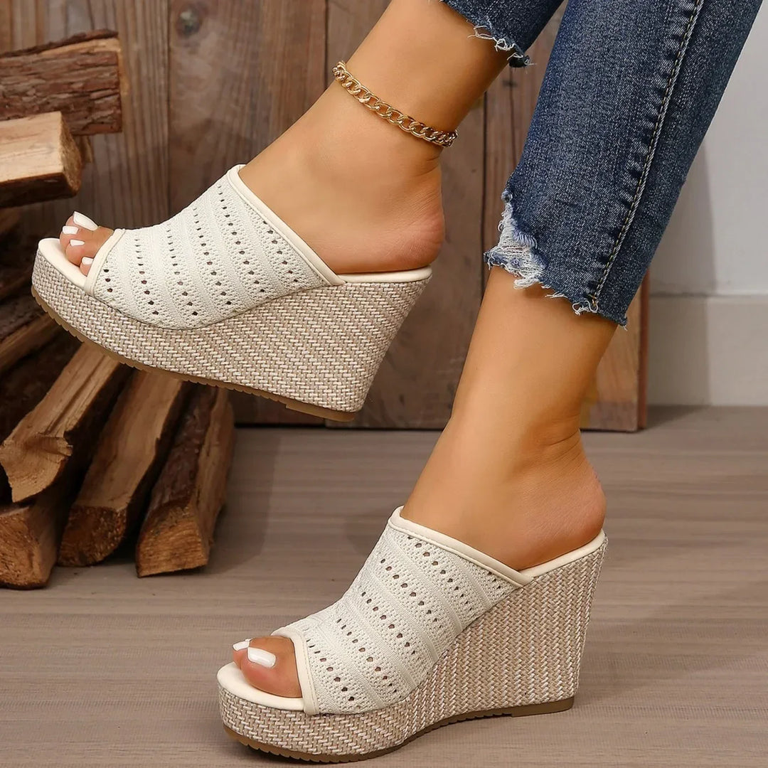 Lucia Knit Wedge Sandals