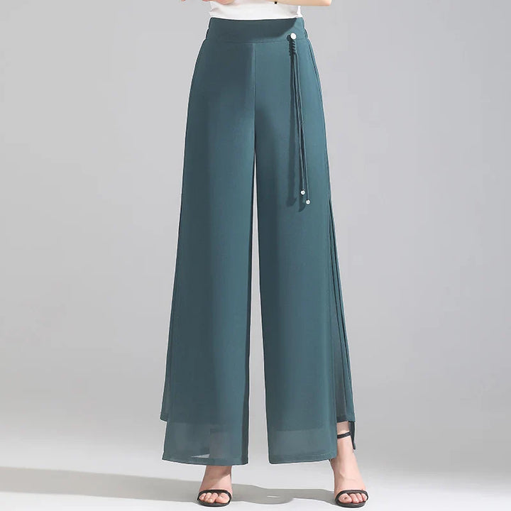 Olivia Chiffon Wide-Leg Pants