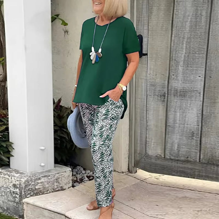Norie | Top and printed pants set