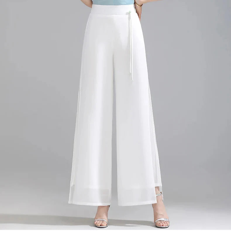 Olivia Chiffon Wide-Leg Pants