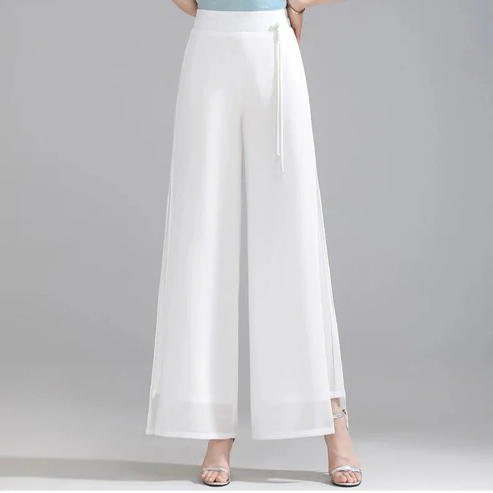 Olivia Chiffon Wide-Leg Pants