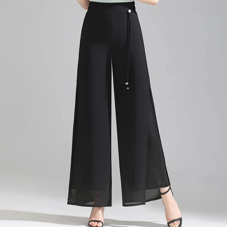 Olivia Chiffon Wide-Leg Pants