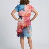Theresa | Abito midi con stampa marmorea