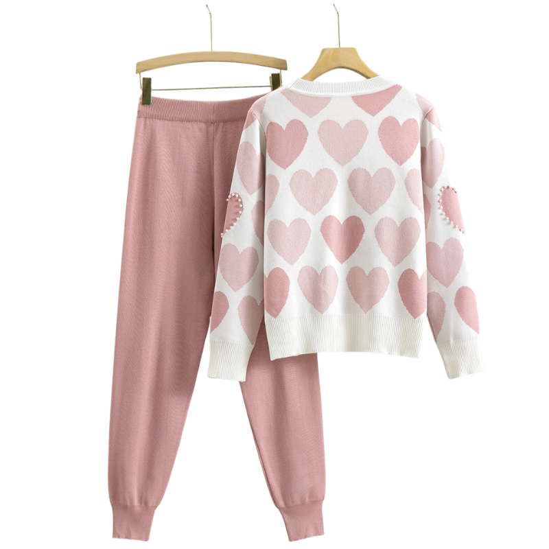 Niamh | Heart print sweater and jogger set