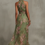 Livia | Abito Maxi Halter Floreale Elegante