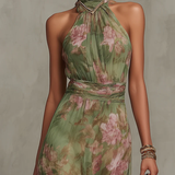 Livia | Abito Maxi Halter Floreale Elegante