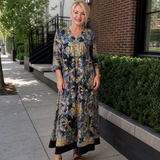 Adelheid | Abito midi boho con stampa floreale artistica