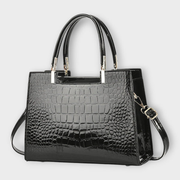 Erain - Borsa lucida in pelle di coccodrillo