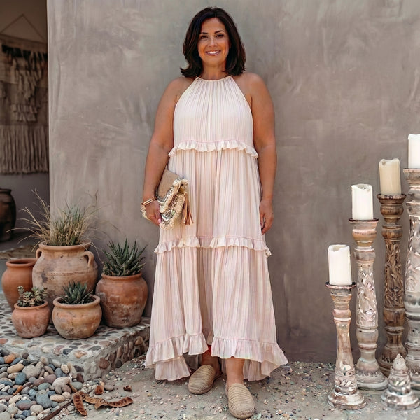 Alessia™ | Maxi-abito plissettato