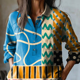 Viviana™ | Blusa in Lino Esclusiva con Motivo