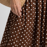 Carola | Abito Maxy senza spalline con motivo a pois