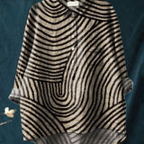 Camicia da Donna in Lino con Motivo Lineare Circolare